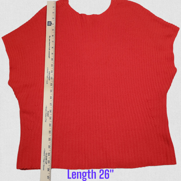 Cabi Ruby Oversized Knit Deep V Short Sleeve Pullover Womens Small #5837‎ Red - Picture 14 of 16